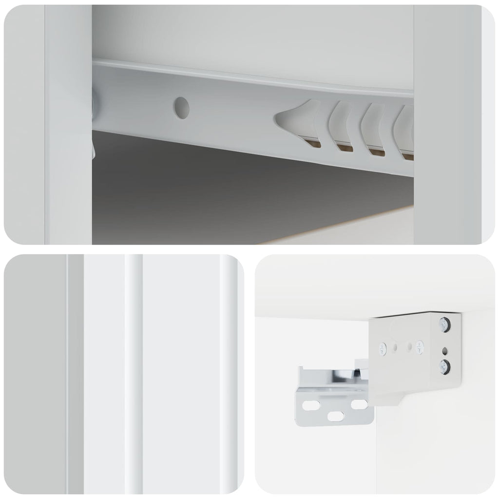 Wandmontierter Nachttisch 2 pcs Weiß 49 x 34,5 x 24 cm