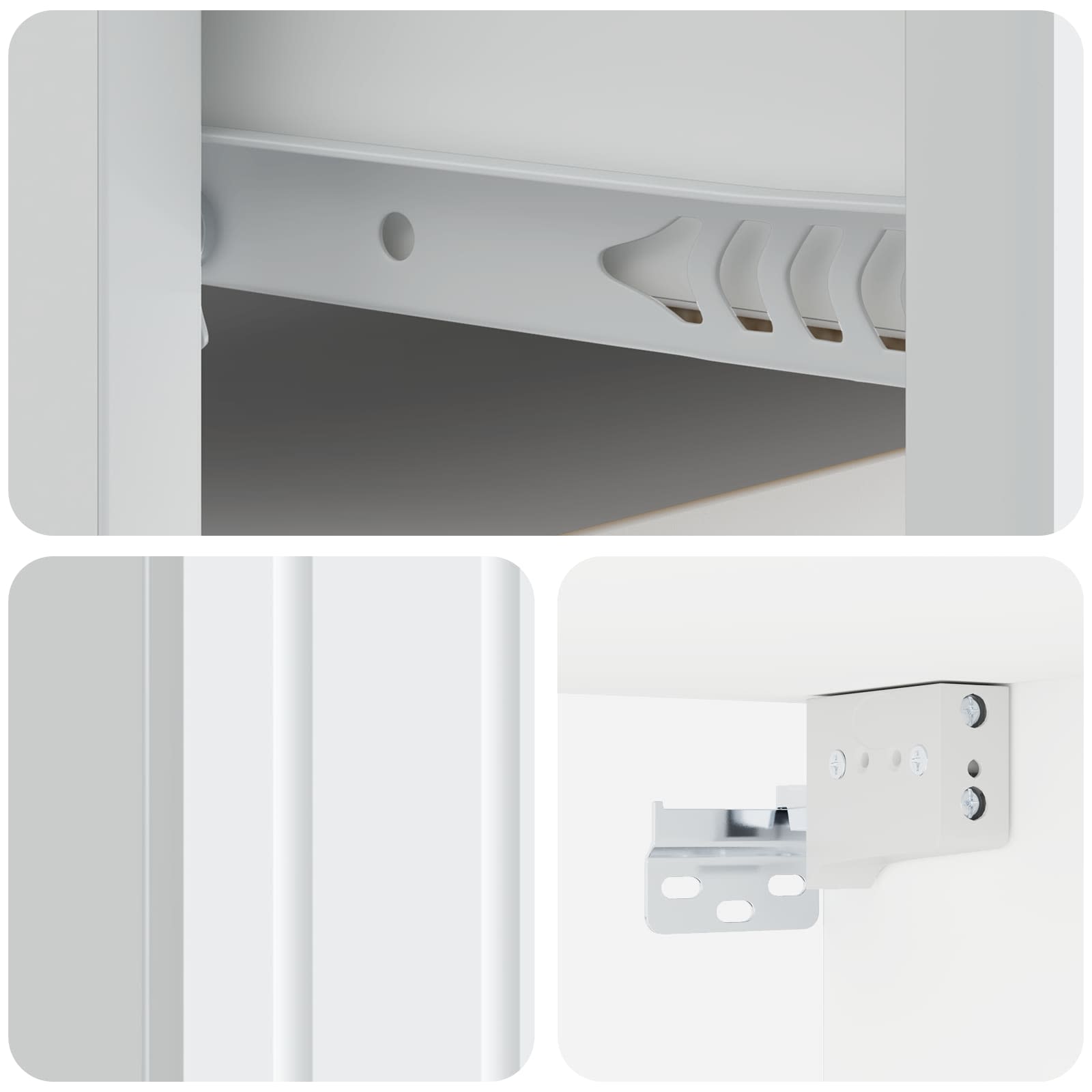 Wandmontierter Nachttisch 2 pcs Weiß 49 x 34,5 x 24 cm