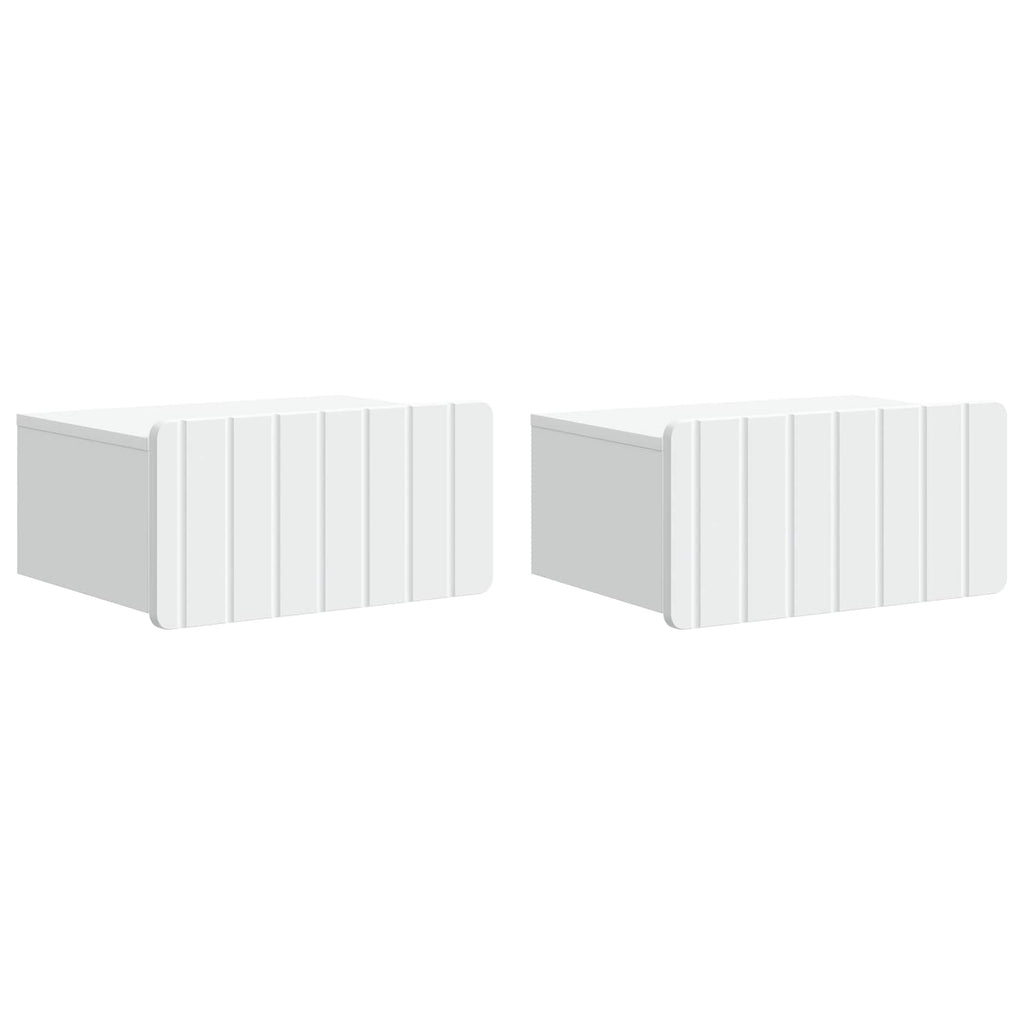 Wandmontierter Nachttisch 2 pcs Weiß 49 x 34,5 x 24 cm