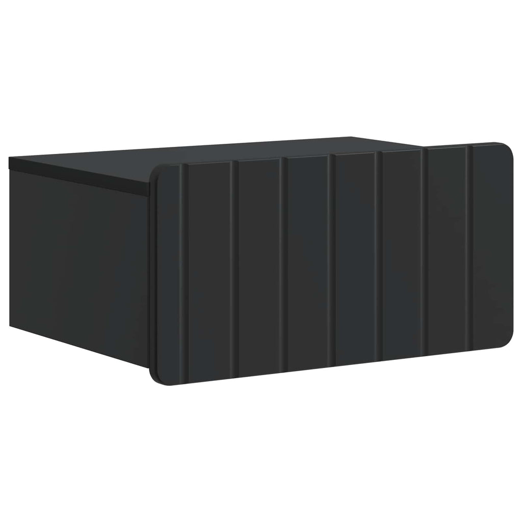 Wandmontierter Nachttisch Schwarz 49 x 34,5 x 24 cm