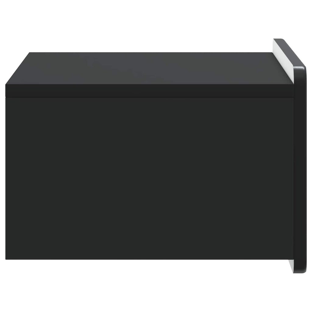 Wandmontierter Nachttisch Schwarz 49 x 34,5 x 24 cm