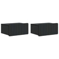 Wandmontierter Nachttisch 2 pcs Schwarz 49 x 34,5 x 24 cm