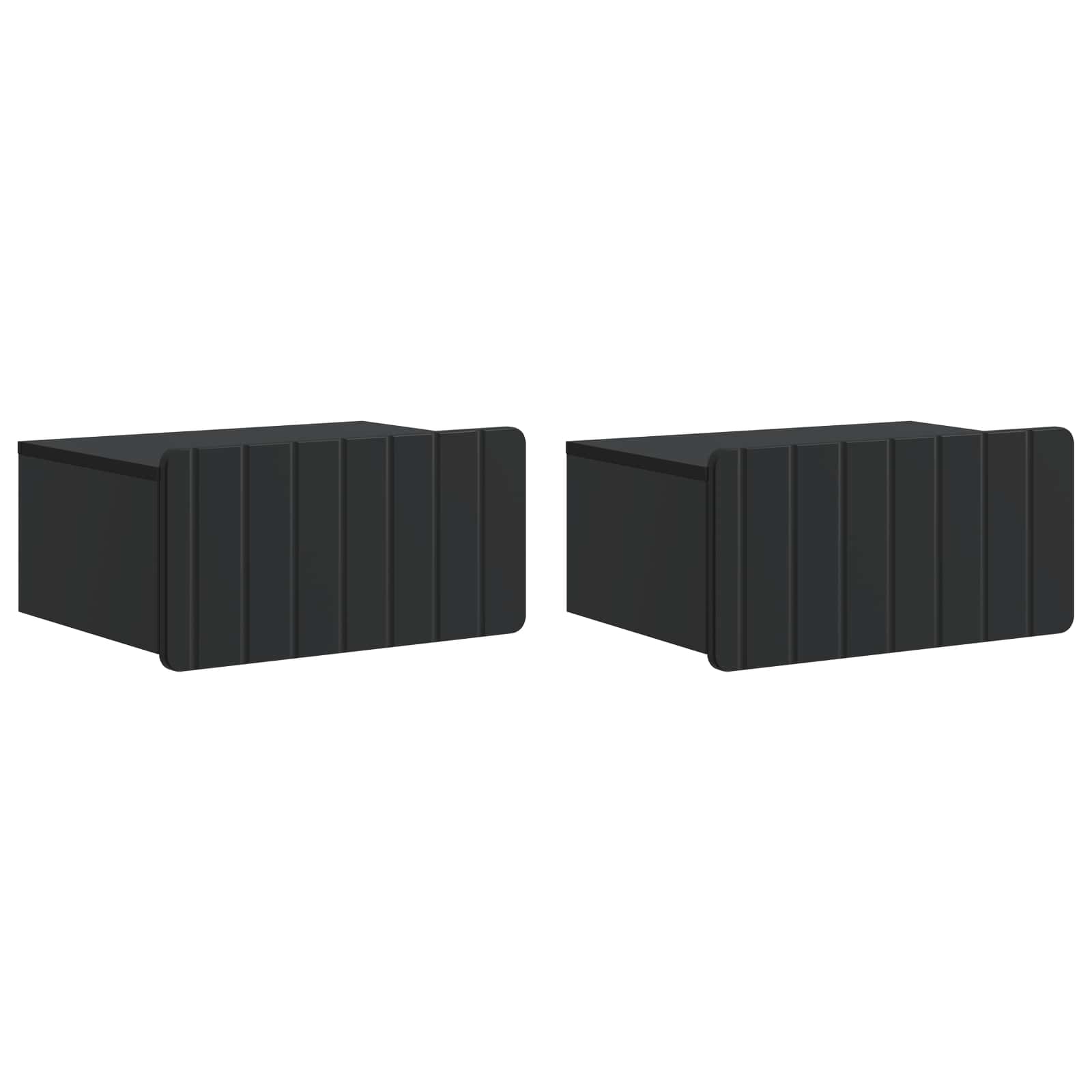 Wandmontierter Nachttisch 2 pcs Schwarz 49 x 34,5 x 24 cm