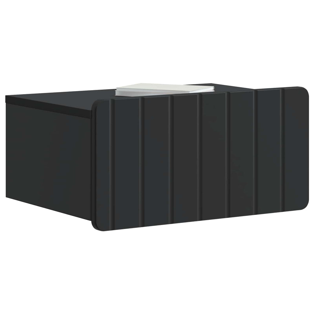 Wandmontierter Nachttisch 2 pcs Schwarz 49 x 34,5 x 24 cm