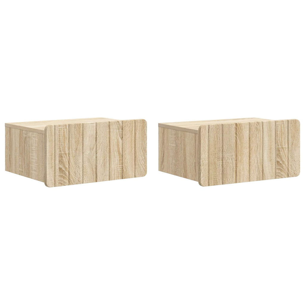 Wandmontierter Nachttisch 2 pcs Sonoma-Eiche 49 x 34,5 x 24 cm