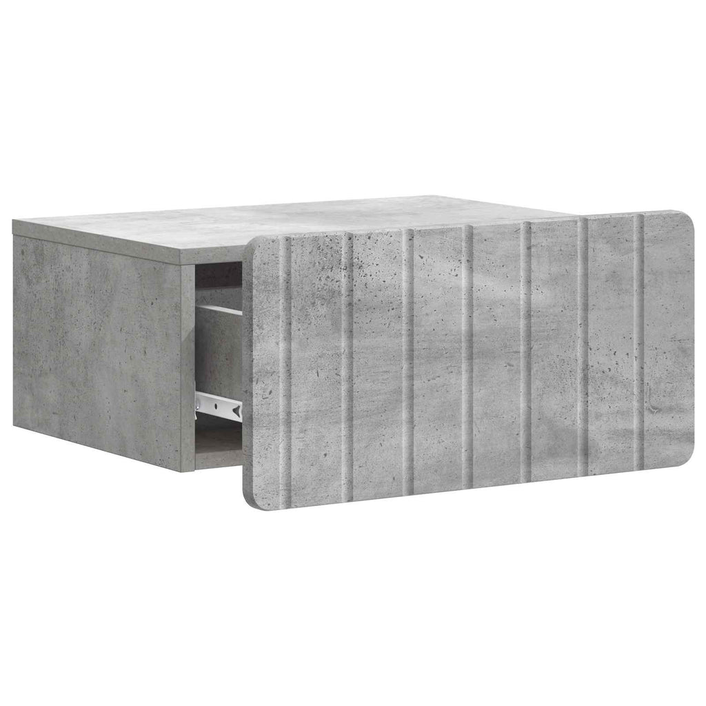 Wandmontierter Nachttisch Betongrau 49 x 34,5 x 24 cm