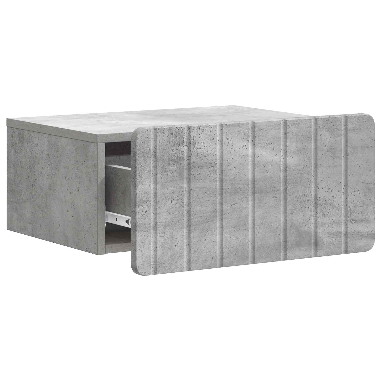 Wandmontierter Nachttisch Betongrau 49 x 34,5 x 24 cm