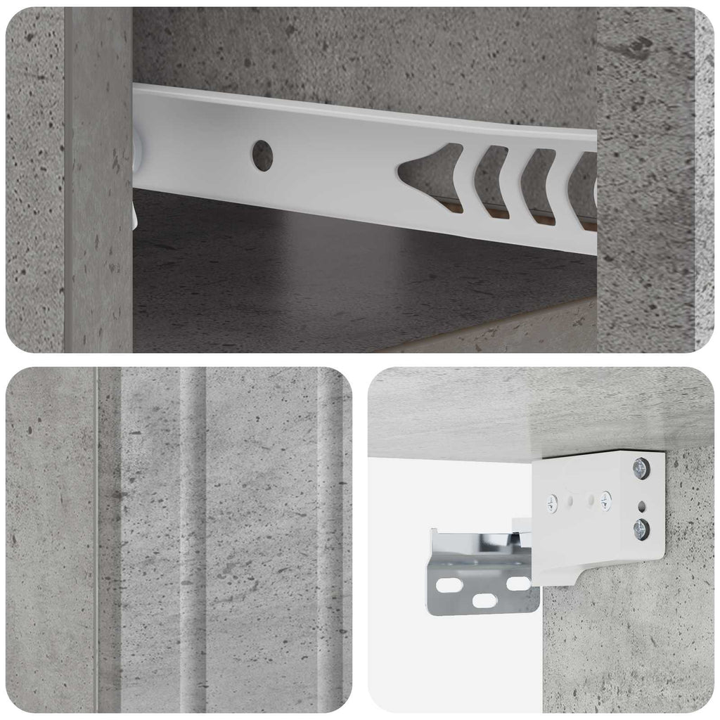 Wandmontierter Nachttisch 2 pcs Betongrau 49 x 34,5 x 24 cm