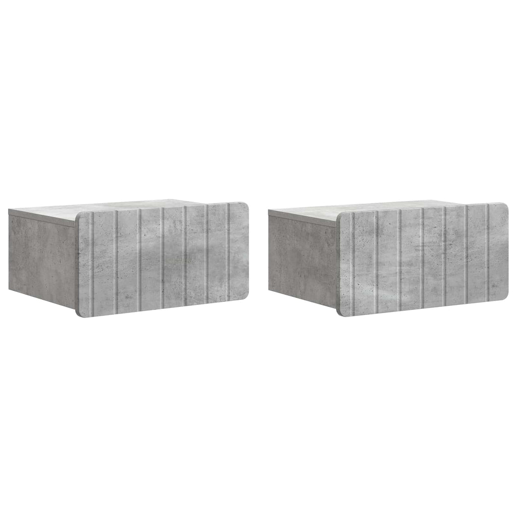 Wandmontierter Nachttisch 2 pcs Betongrau 49 x 34,5 x 24 cm