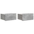 Wandmontierter Nachttisch 2 pcs Betongrau 49 x 34,5 x 24 cm