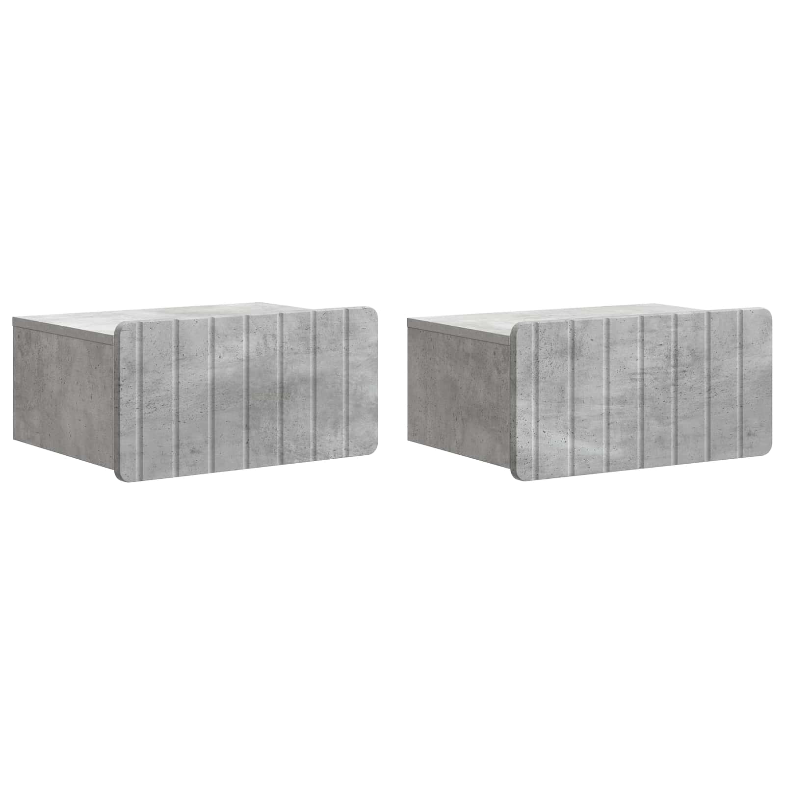 Wandmontierter Nachttisch 2 pcs Betongrau 49 x 34,5 x 24 cm