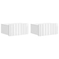 Wandmontierter Nachttisch 2 pcs Hochglanz Weiß Holzwerkstoff