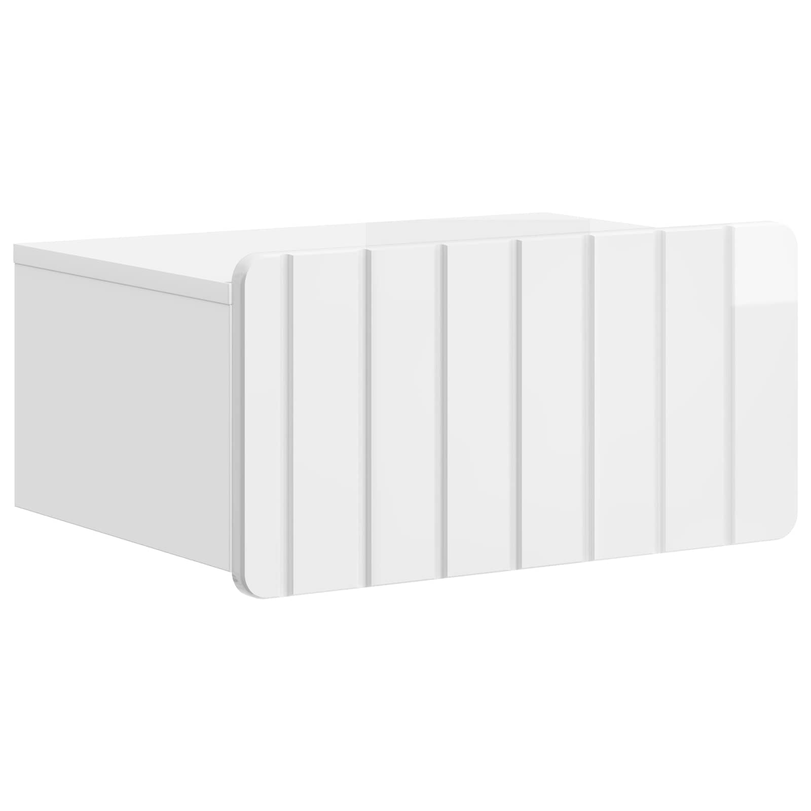 Wandmontierter Nachttisch 2 pcs Hochglanz Weiß Holzwerkstoff