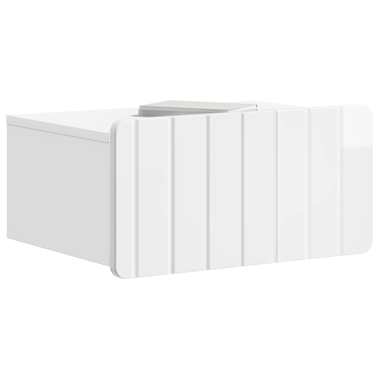 Wandmontierter Nachttisch 2 pcs Hochglanz Weiß Holzwerkstoff