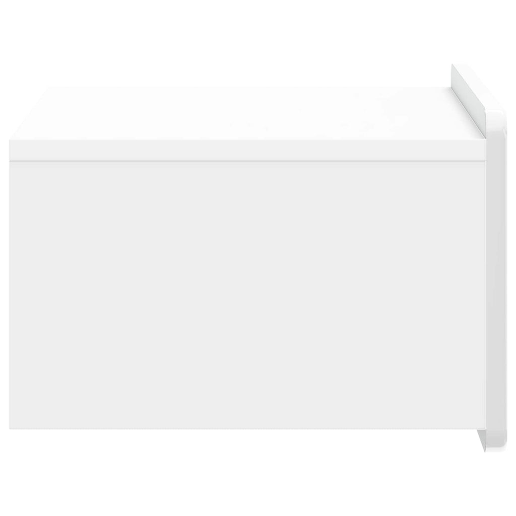 Wandmontierter Nachttisch 2 pcs Hochglanz Weiß Holzwerkstoff