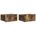 Wandmontierter Nachttisch 2 pcs Geräucherte Eiche Holzwerkstoff
