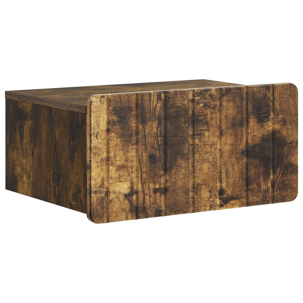 Wandmontierter Nachttisch 2 pcs Geräucherte Eiche Holzwerkstoff