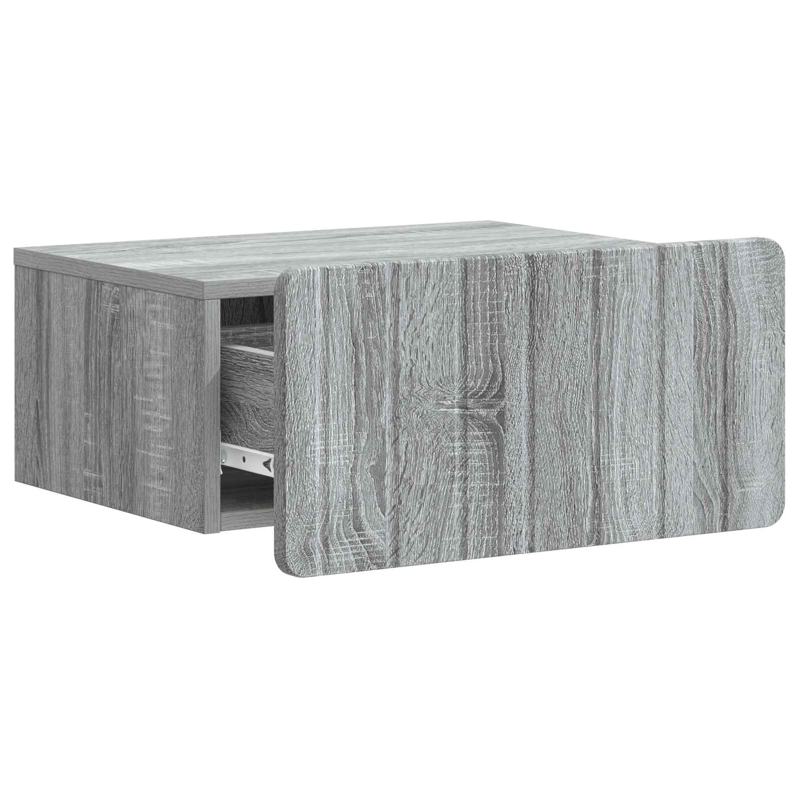 Wandmontierter Nachttisch Graues Sonoma 49 x 34,5 x 24 cm