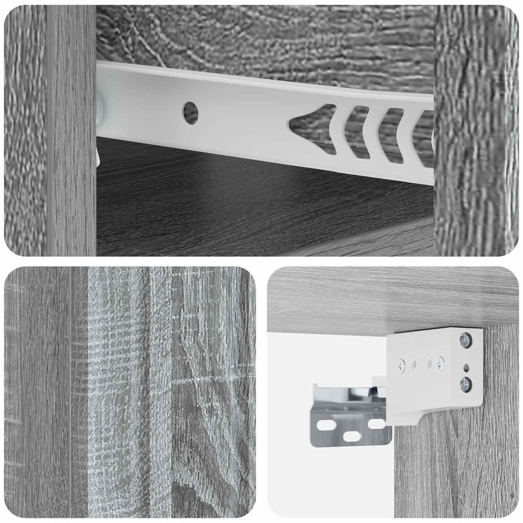Wandmontierter Nachttisch 2 pcs Graues Sonoma 49 x 34,5 x 24 cm