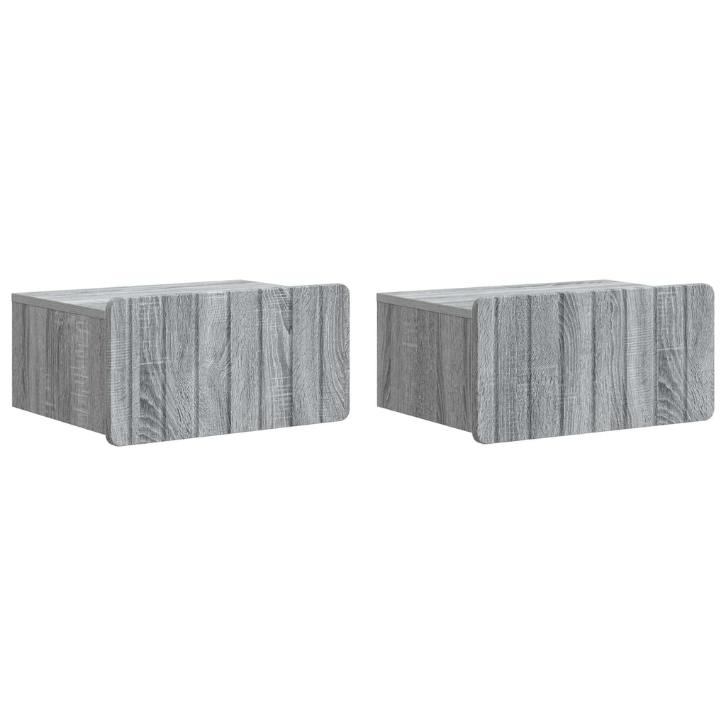 Wandmontierter Nachttisch 2 pcs Graues Sonoma 49 x 34,5 x 24 cm