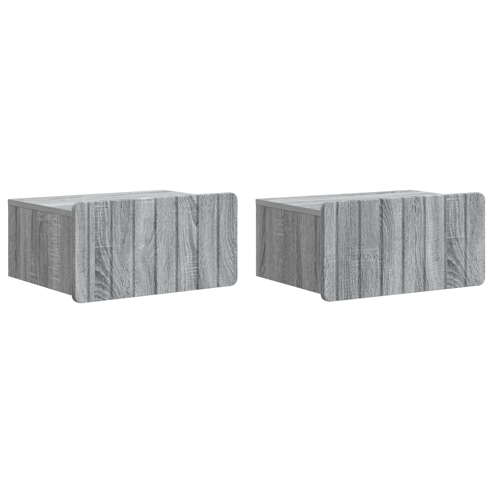 Wandmontierter Nachttisch 2 pcs Graues Sonoma 49 x 34,5 x 24 cm