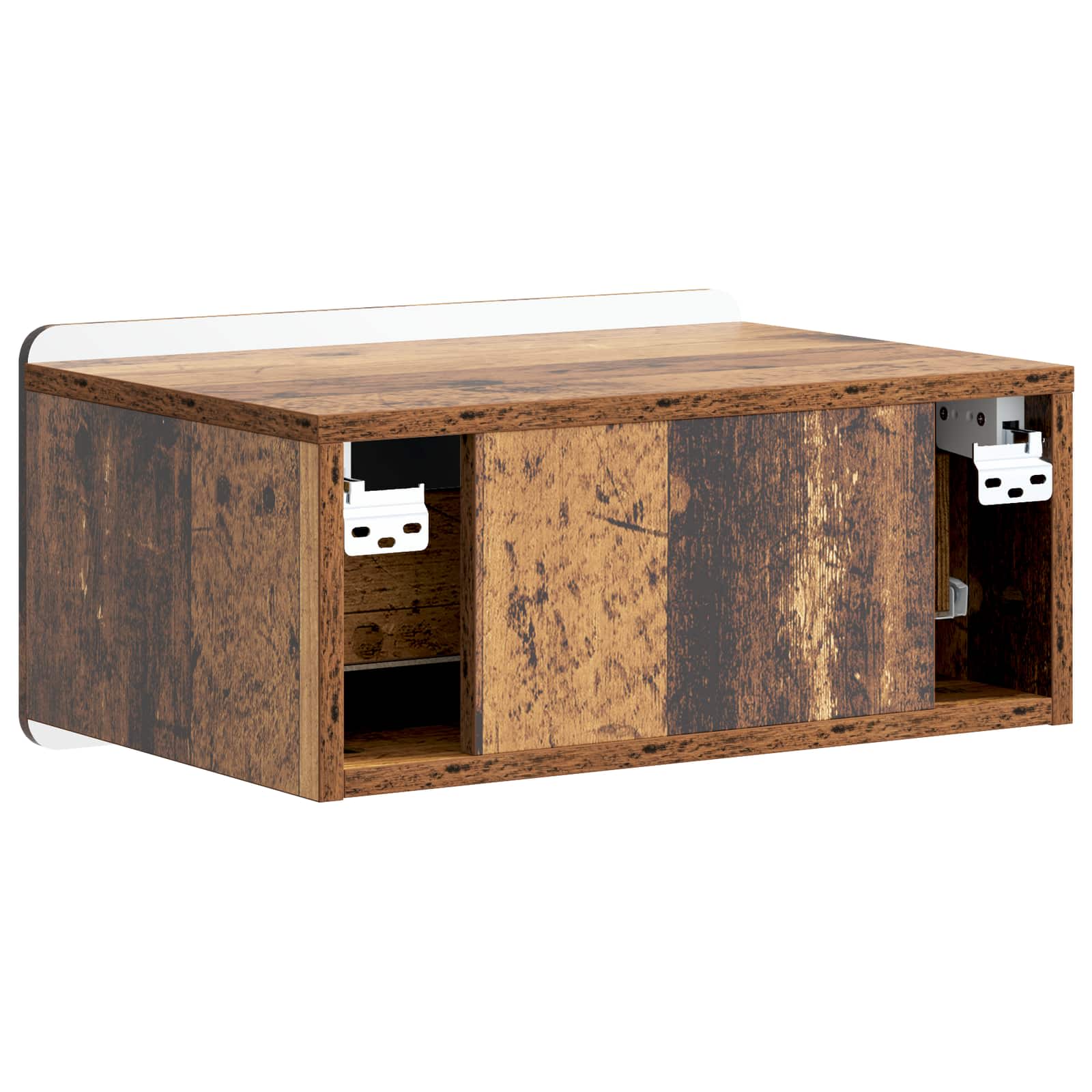 Wandmontierter Nachttisch 2 pcs Altholz 49 x 34,5 x 24 cm