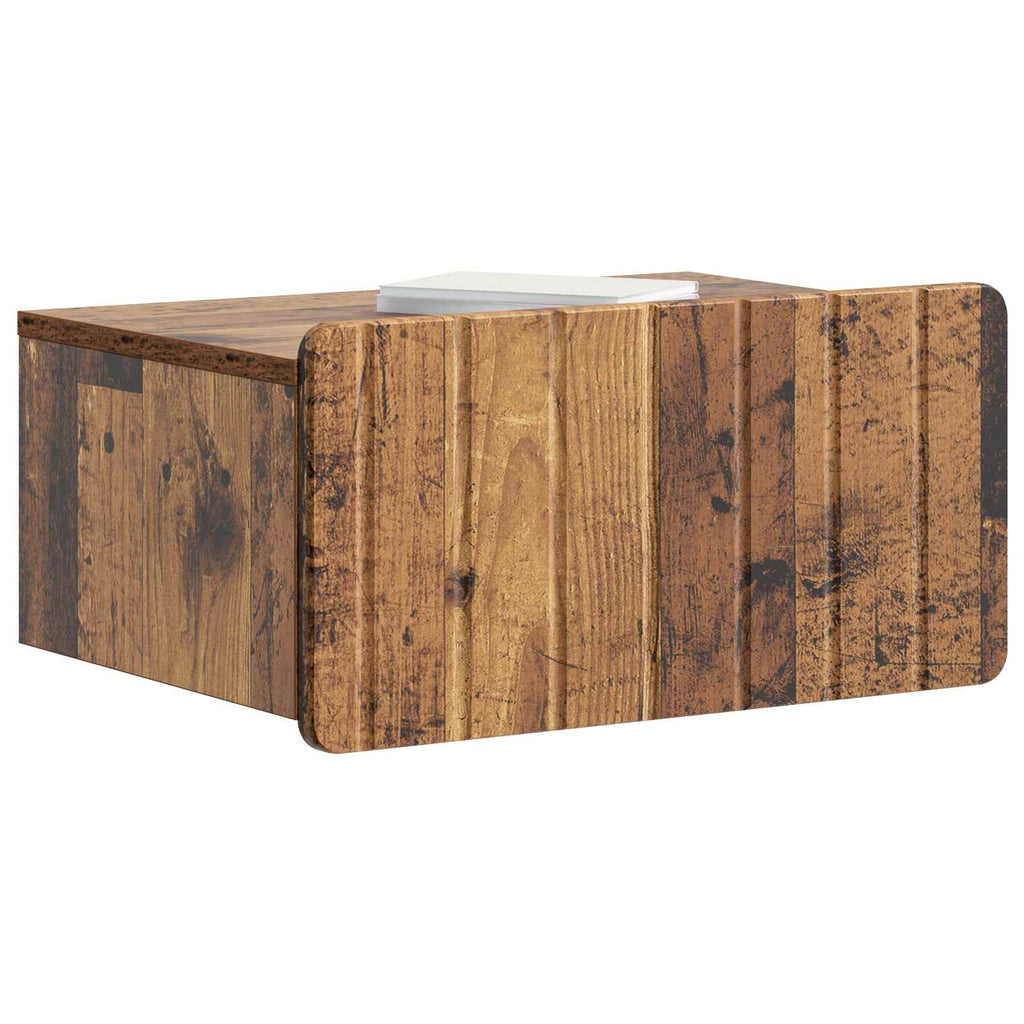 Wandmontierter Nachttisch 2 pcs Altholz 49 x 34,5 x 24 cm