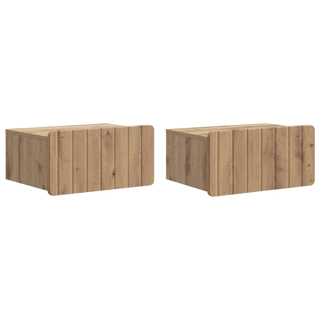 Wandmontierter Nachttisch 2 pcs Artisan-Eiche 49 x 34,5 x 24 cm