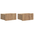 Wandmontierter Nachttisch 2 pcs Artisan-Eiche 49 x 34,5 x 24 cm