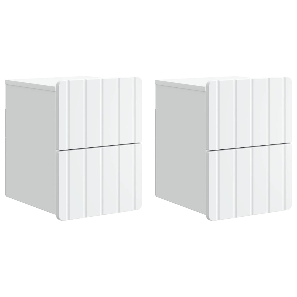 Wandmontierter Nachttisch 2 pcs Weiß 33 x 34,5 x 43 cm