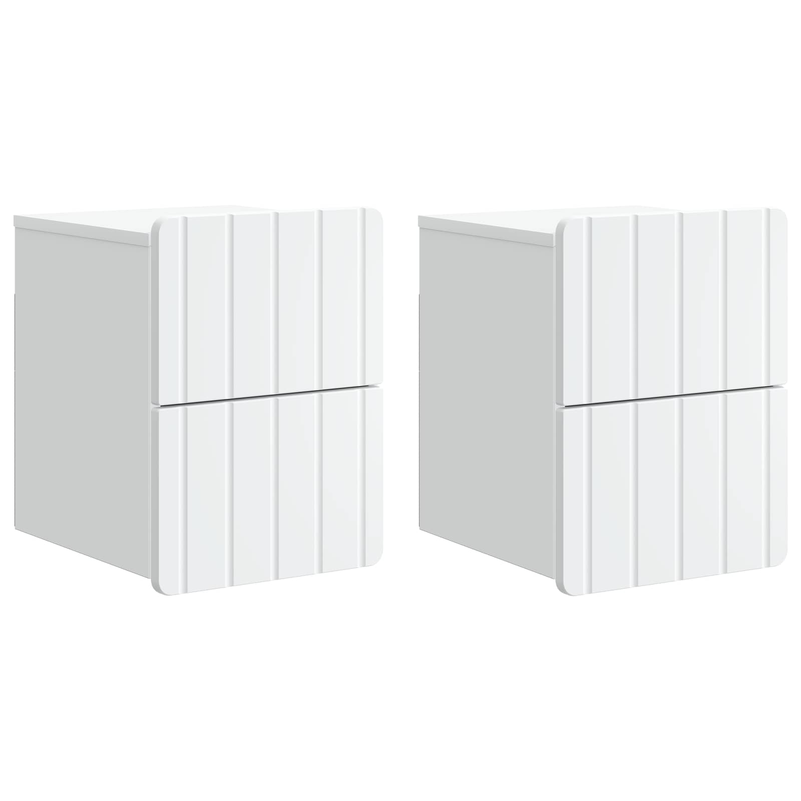 Wandmontierter Nachttisch 2 pcs Weiß 33 x 34,5 x 43 cm