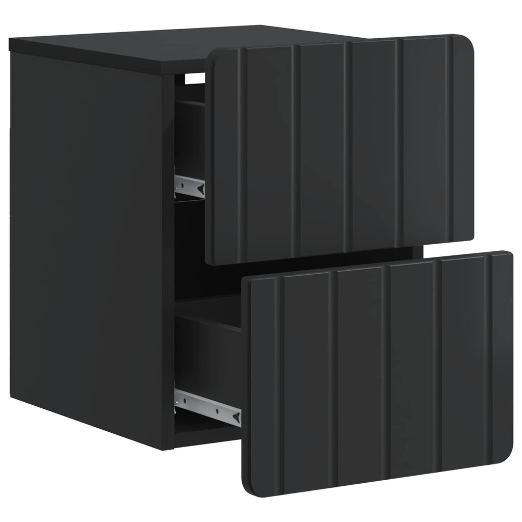 Wandmontierter Nachttisch Schwarz 33 x 34,5 x 43 cm