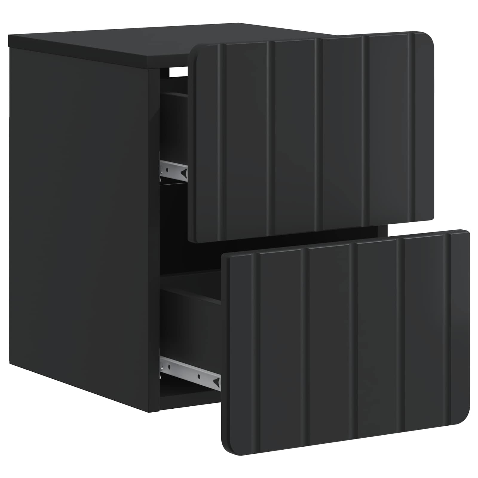 Wandmontierter Nachttisch Schwarz 33 x 34,5 x 43 cm