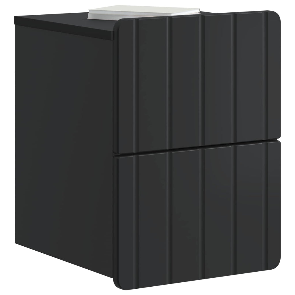 Wandmontierter Nachttisch Schwarz 33 x 34,5 x 43 cm
