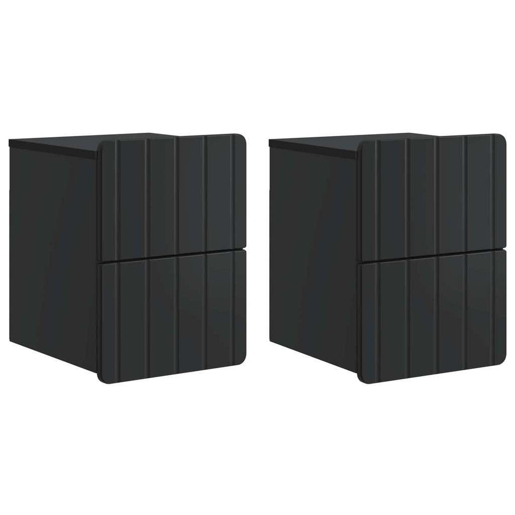 Wandmontierter Nachttisch 2 pcs Schwarz 33 x 34,5 x 43 cm