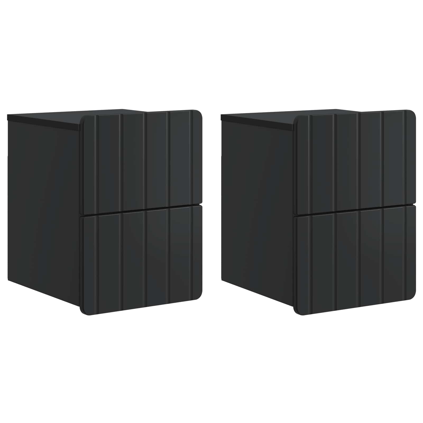 Wandmontierter Nachttisch 2 pcs Schwarz 33 x 34,5 x 43 cm
