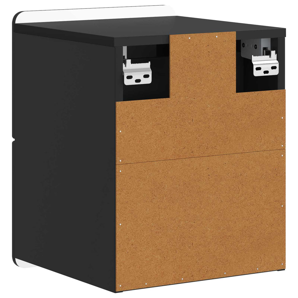 Wandmontierter Nachttisch 2 pcs Schwarz 33 x 34,5 x 43 cm