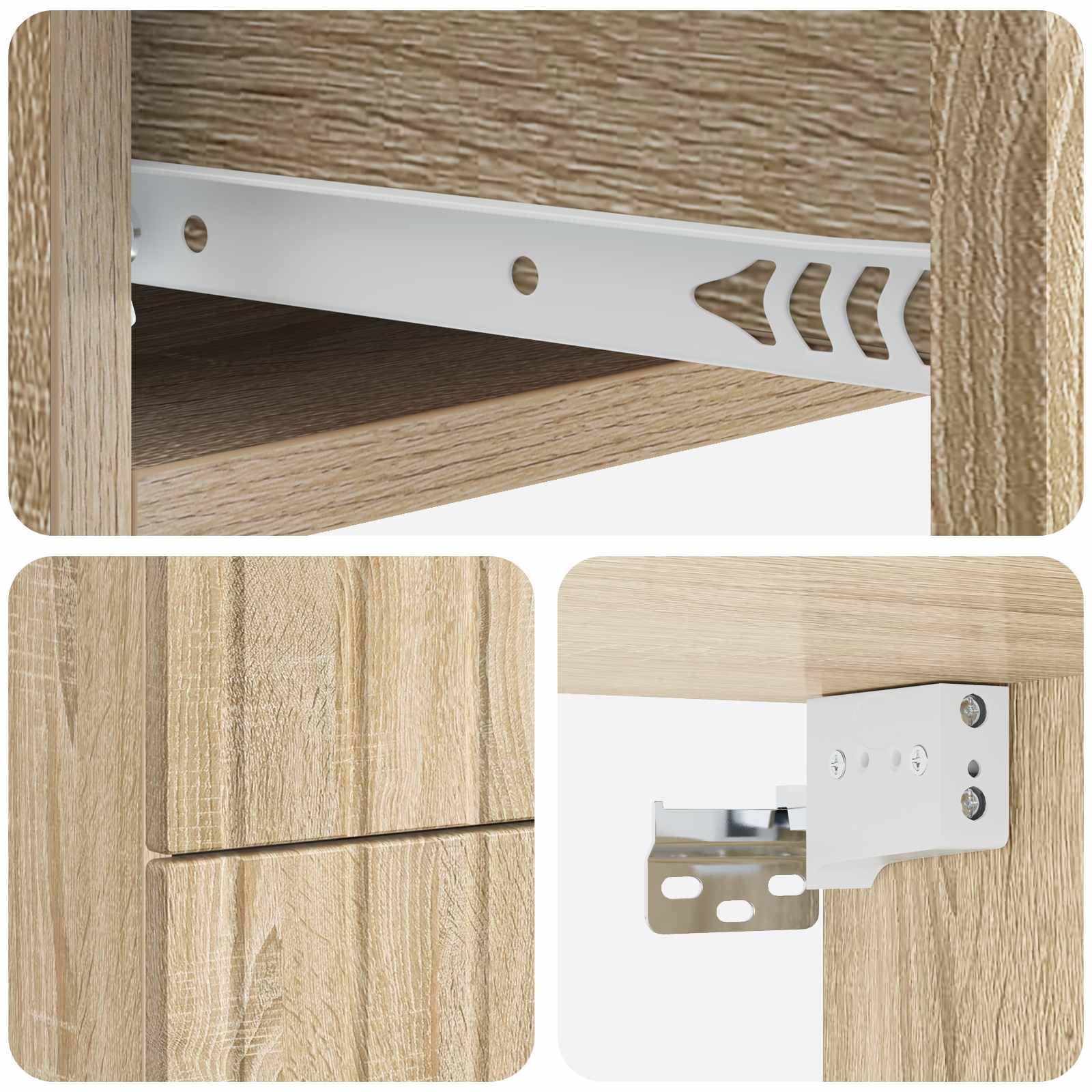 Wandmontierter Nachttisch 2 pcs Sonoma-Eiche 33 x 34,5 x 43 cm