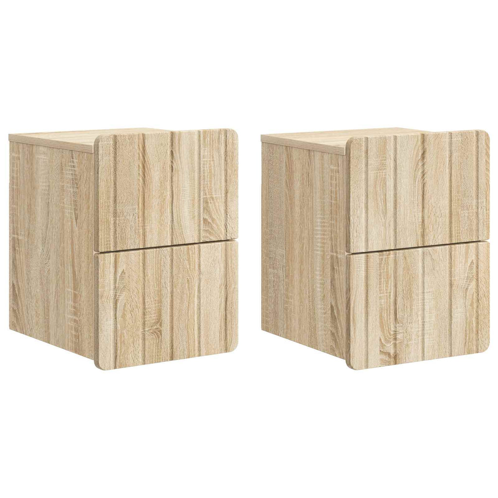 Wandmontierter Nachttisch 2 pcs Sonoma-Eiche 33 x 34,5 x 43 cm