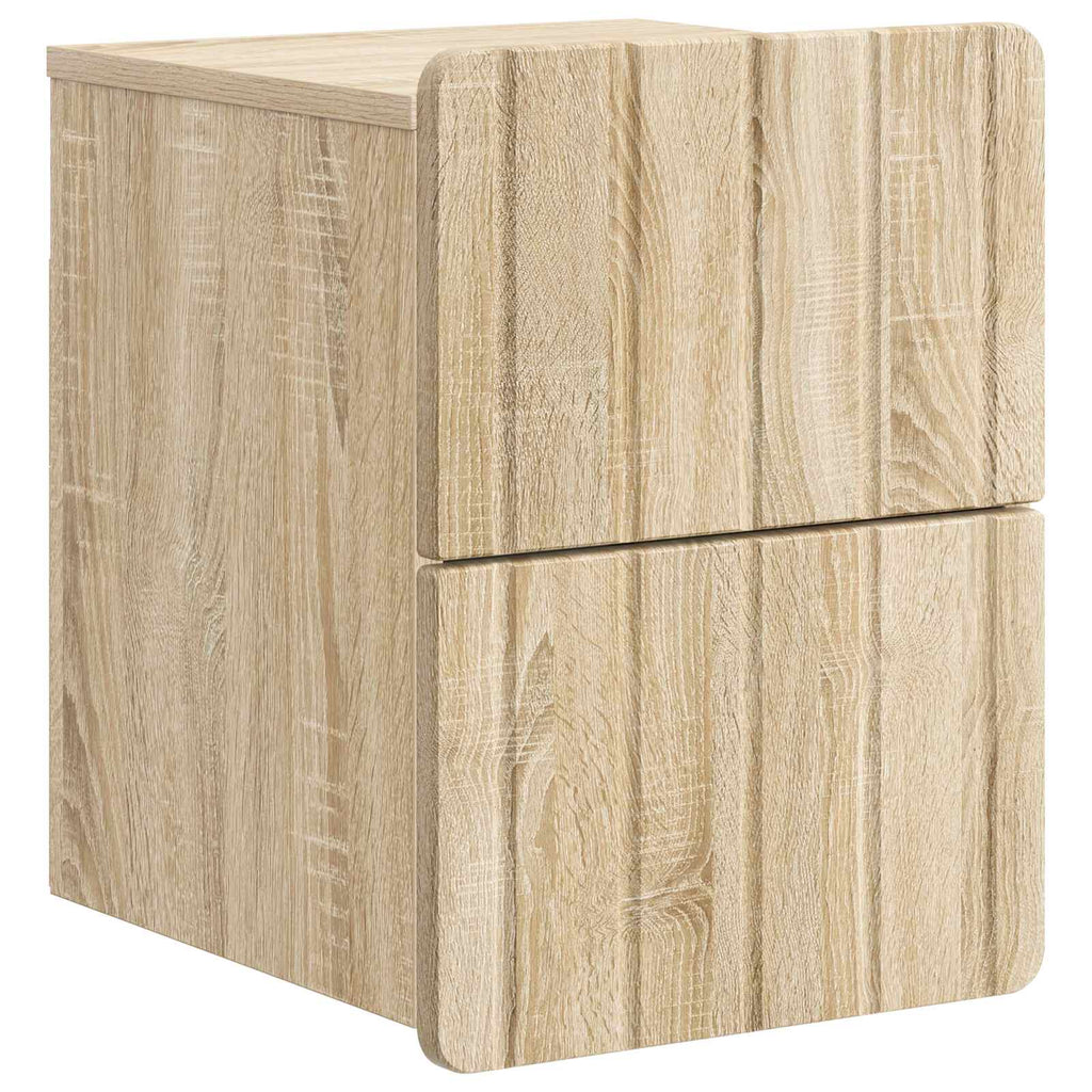 Wandmontierter Nachttisch 2 pcs Sonoma-Eiche 33 x 34,5 x 43 cm