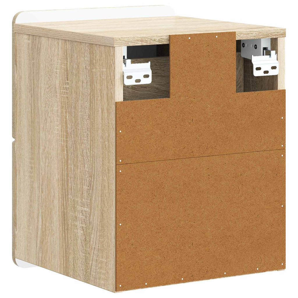 Wandmontierter Nachttisch 2 pcs Sonoma-Eiche 33 x 34,5 x 43 cm