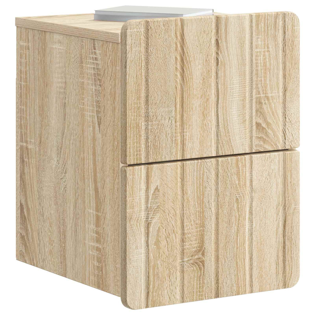 Wandmontierter Nachttisch 2 pcs Sonoma-Eiche 33 x 34,5 x 43 cm