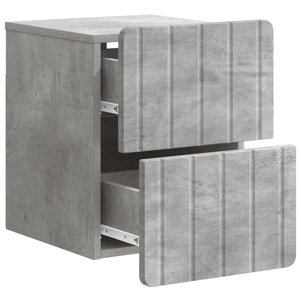 Wandmontierter Nachttisch Betongrau 33 x 34,5 x 43 cm