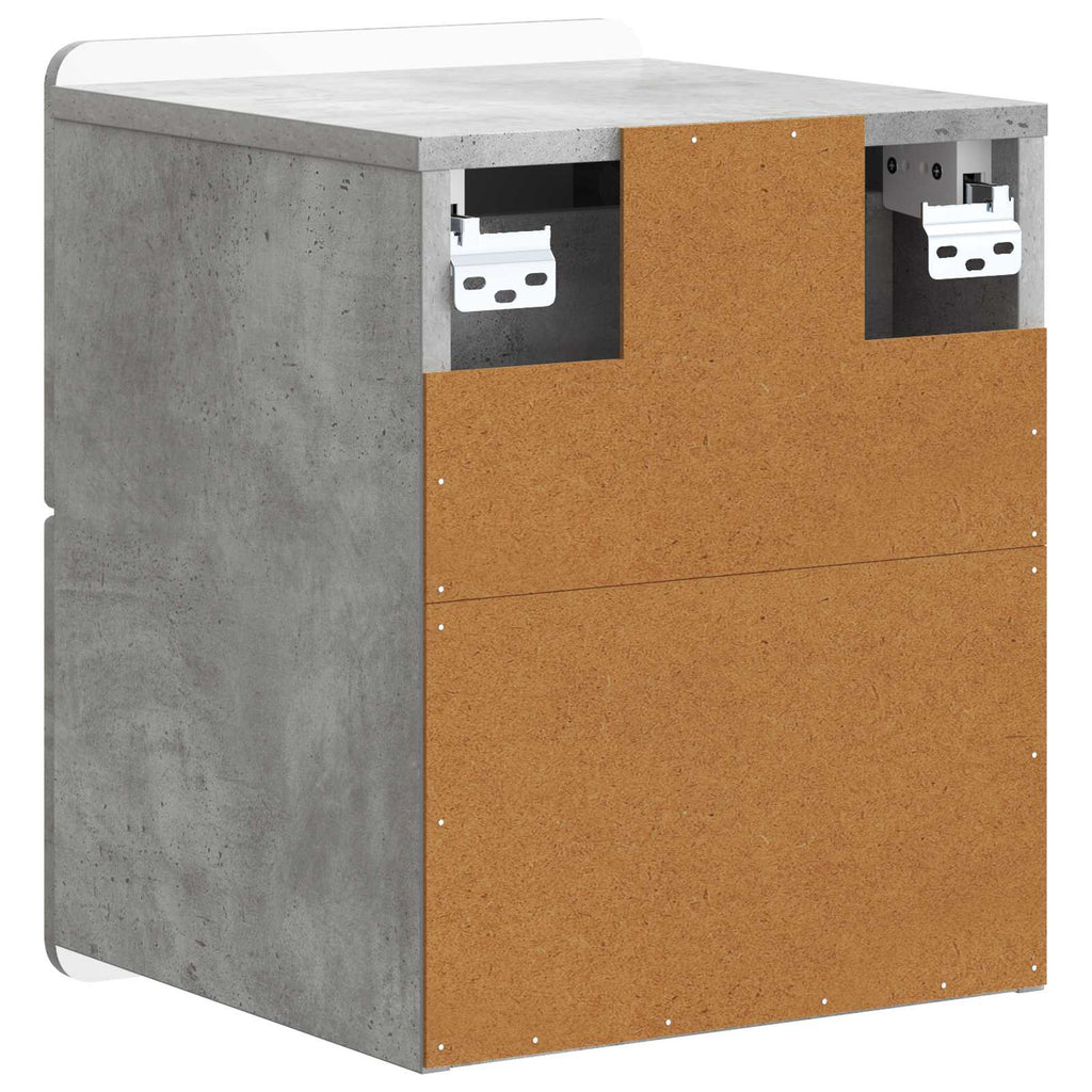 Wandmontierter Nachttisch Betongrau 33 x 34,5 x 43 cm