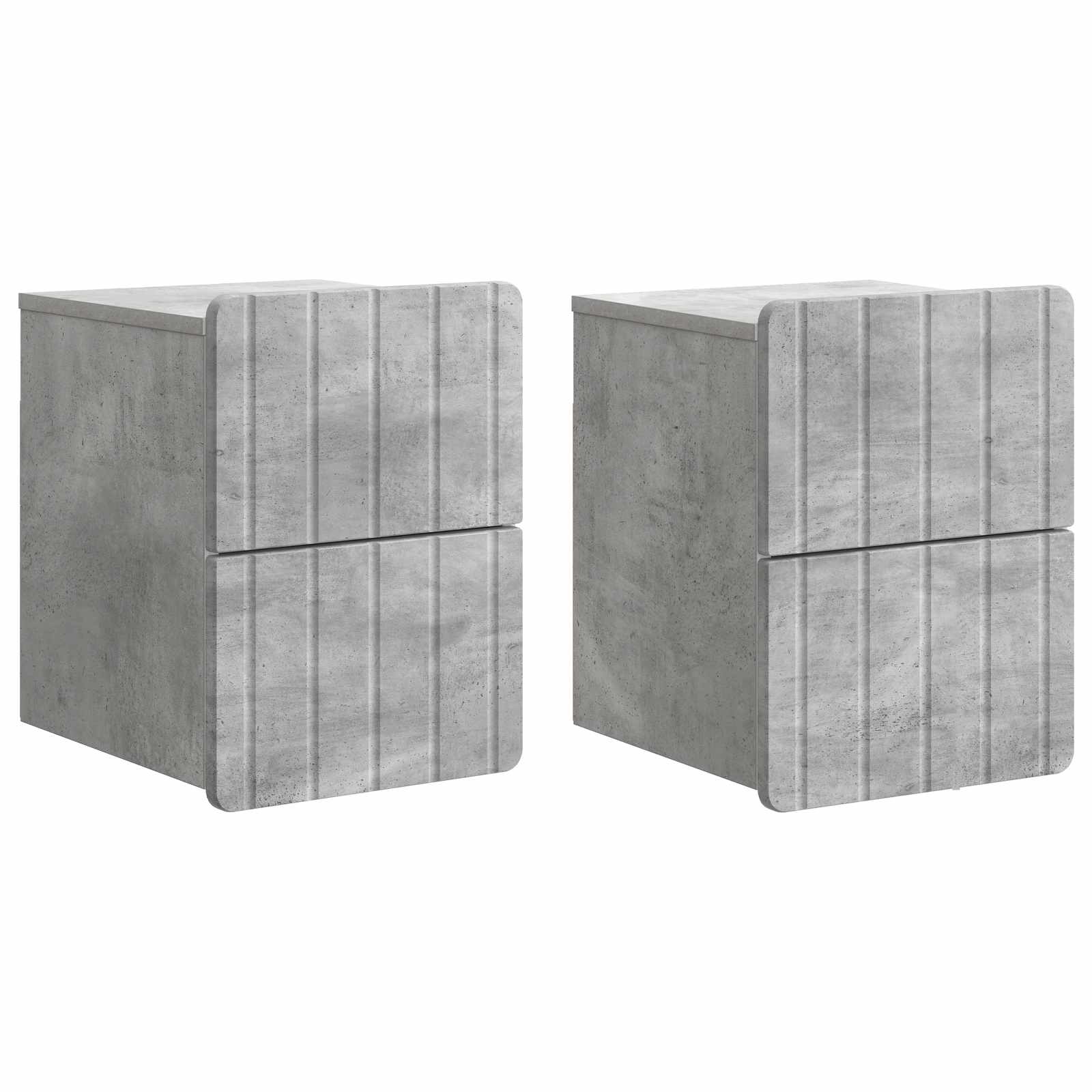Wandmontierter Nachttisch 2 pcs Betongrau 33 x 34,5 x 43 cm