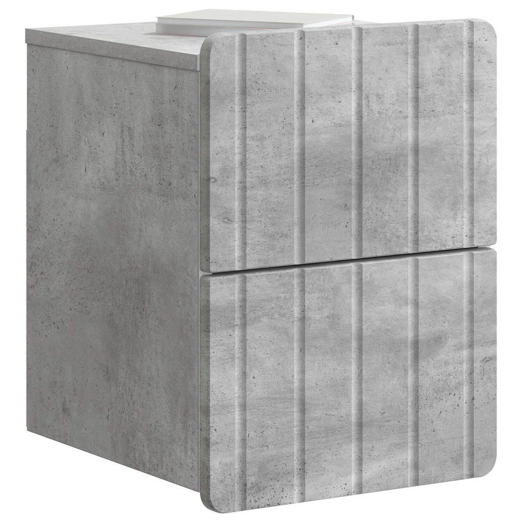 Wandmontierter Nachttisch 2 pcs Betongrau 33 x 34,5 x 43 cm