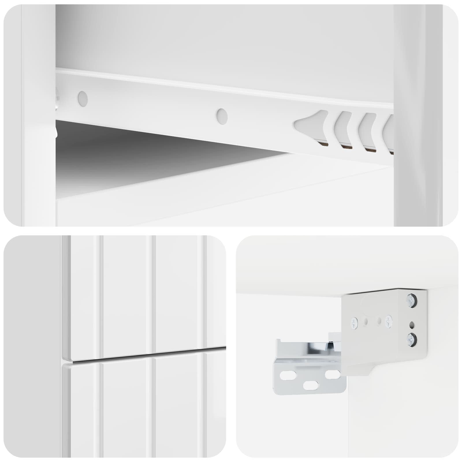 Wandmontierter Nachttisch 2 pcs Hochglanz Weiß Holzwerkstoff