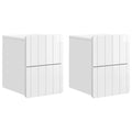 Wandmontierter Nachttisch 2 pcs Hochglanz Weiß Holzwerkstoff