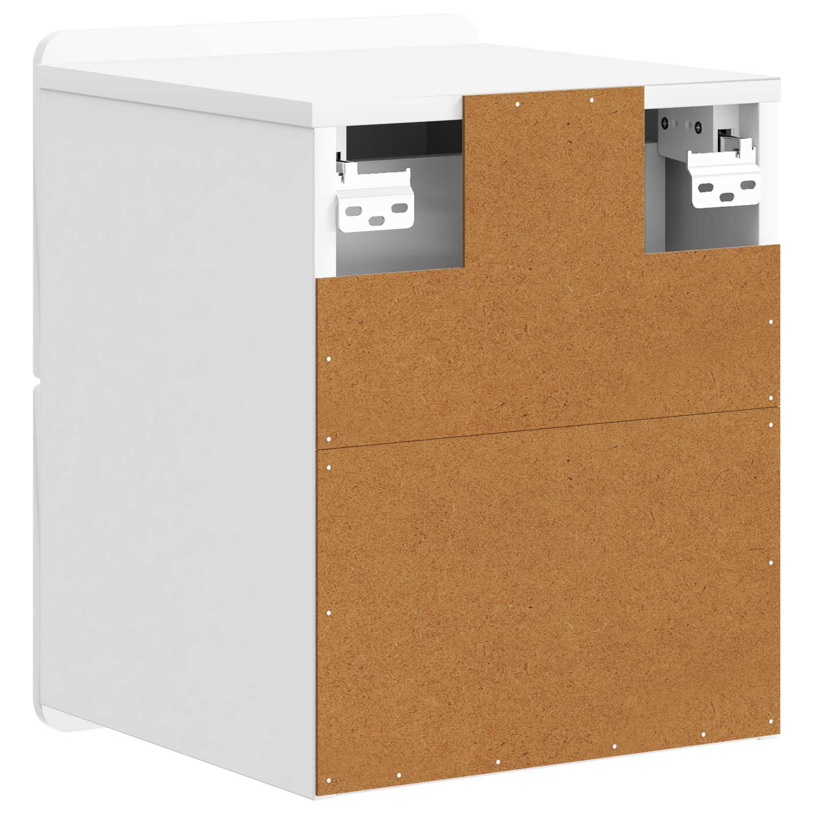 Wandmontierter Nachttisch 2 pcs Hochglanz Weiß Holzwerkstoff
