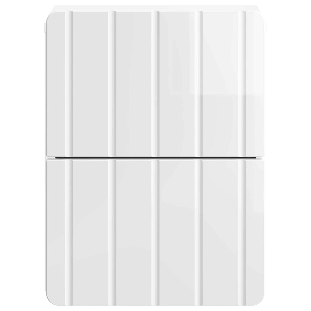 Wandmontierter Nachttisch 2 pcs Hochglanz Weiß Holzwerkstoff